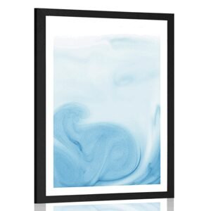 Plagát s paspartou nádherná modrá abstrakcia