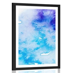 Plagát s paspartou modro-fialové abstraktné umenie