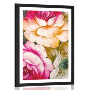 Plagát s paspartou impresionistický svet kvetín