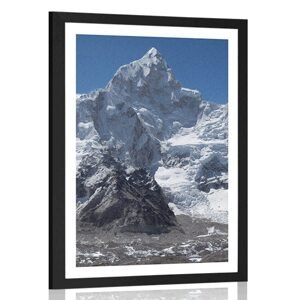 Plagát s paspartou nádherný vrchol hory