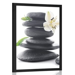 Plagát Zen kamene s ľaliou