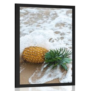 Plagát ananás vo vlne oceánu
