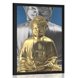 Plagát meditujúci Budhovia