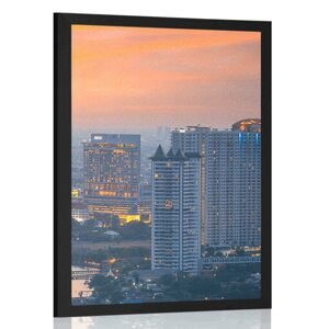 Plagát pohľad na západ slnka v meste Bangkok