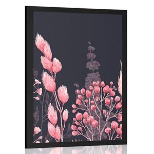 Plagát variácie trávy v ružovej farbe
