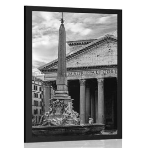 Plagát rímska bazilika v čiernobielom prevedení
