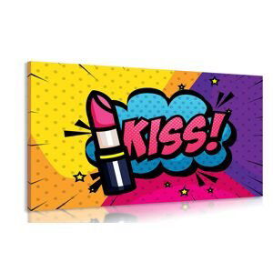 Obraz pop art rúž - KISS!