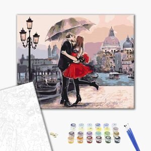 Obraz maľovanie podľa čísiel zamilovaný pár v Benátkach