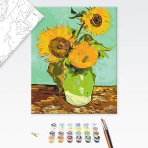 Obraz maľovanie podľa čísiel inšpirácia Vincent van Gogh - Tri slnečnice