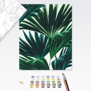 Obraz maľovanie podľa čísiel tropické listy