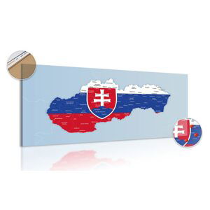 Obraz na korku mapa Slovenska so štátnym znakom