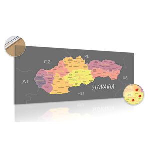 Obraz na korku pastelová mapa Slovenska