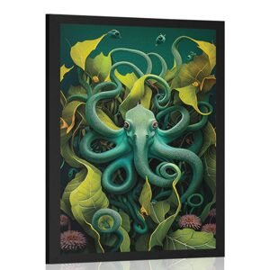 Plagát surrealistická chobotnica