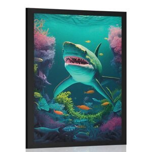 Plagát surrealistický žralok