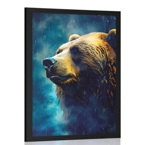 Plagát modro-zlatý medveď