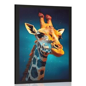 Plagát modro-zlatá žirafa