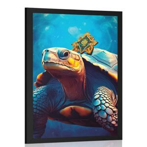 Plagát modro-zlatá korytnačka