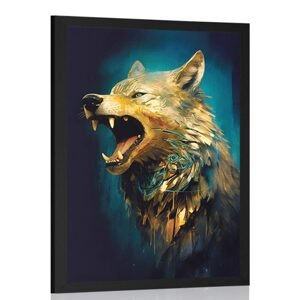 Plagát modro-zlatý vlk