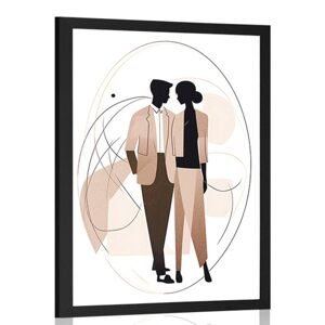 Plagát abstraktné tvary elegantný pár
