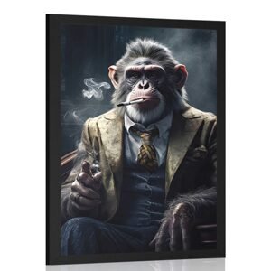 Plagát zvierací gangster šimpanz