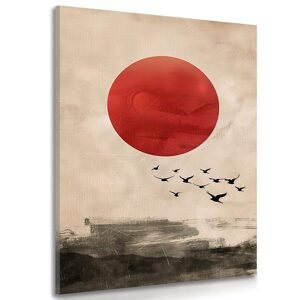 Obraz japandi kúzlo červeného mesiaca