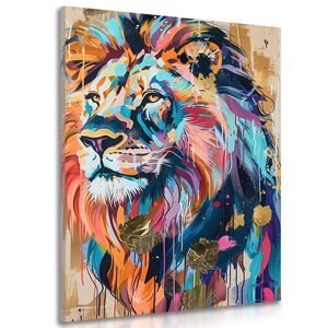 Obraz lev s imitáciou maľby
