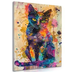 Obraz mačka s imitáciou maľby
