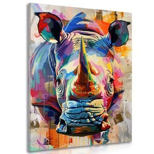Obraz nosorožec s imitáciou maľby