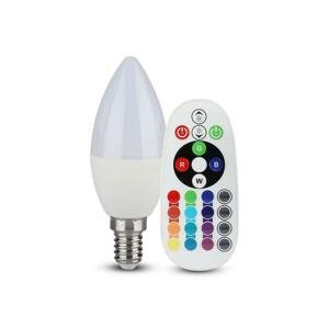 LED RGB Stmievateľná žiarovka E14/4,8W/230V 4000K + diaľkové ovládanie