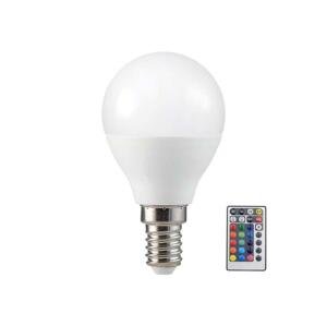 LED RGB Stmievateľná žiarovka P45 E14/4,8W/230V 3000K + diaľkové ovládanie