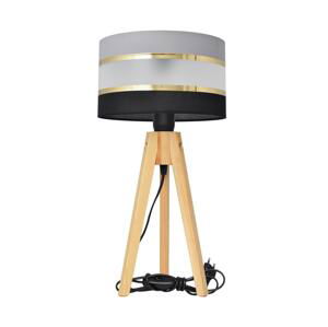 Stolná lampa HELEN 1xE27/60W/230V šedá/čierna/zlatá/borovica