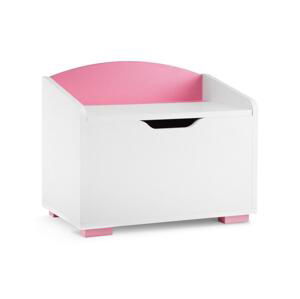 Konsimo Sp. z o.o. Sp. k. Detský úložný kontajner PABIS 50x60 cm biela/ružová