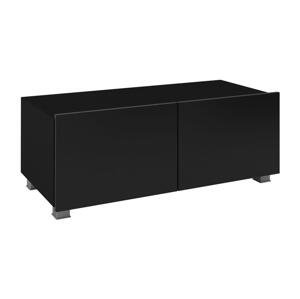 Konsimo Sp. z o.o. Sp. k. TV stolík PAVO 37x100 cm lesklá čierna/matná čierna