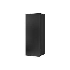Konsimo Sp. z o.o. Sp. k. Nástenná skrinka PAVO 117x45 cm lesklá čierna/matná čierna