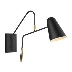 Elstead Feiss - Nástenná lampa SIMON 1xE27/60W/230V čierna/zlatá