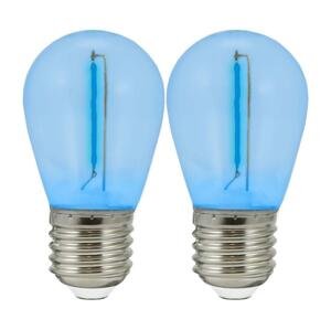 SADA 2x LED Žiarovka PARTY E27/0,3W/36V modrá