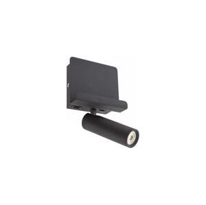 Redo Redo 01-3084 - LED Nástenné bodové svietidlo PANEL LED/3,5W/230V USB čierna