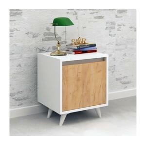 Nočný stolík PIONA 52x45 cm biela/béžová