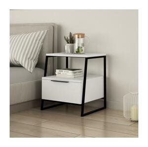 Nočný stolík PAL 50x45 cm biela/čierna