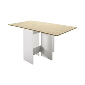 Adore Furniture Skladací jedálenský stôl 75x140 cm hnedá/biela
