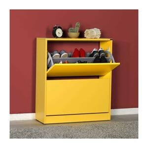 Adore Furniture Skrinka na topánky 84x73 cm žltá