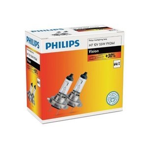 Philips SADA 2x Autožiarovka Philips VISION 12972PRC2 H7 PX26d/55W/12V 3200K