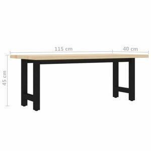 Lavica hnedá / čierna Dekorhome 115 cm