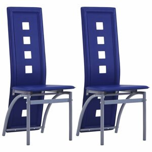 Jedálenská stolička 2 ks umelá koža Dekorhome Modrá