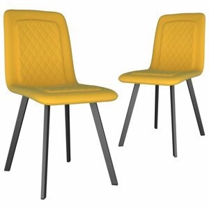 Jedálenská stolička 2 ks zamat / kov Dekorhome Žltá