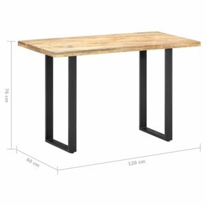 Jedálenský stôl mangovníkové drevo/kov 120x60x76 cm
