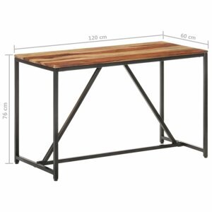 Jedálenský stôl masívne drevo / oceľ Dekorhome 120x60x76 cm