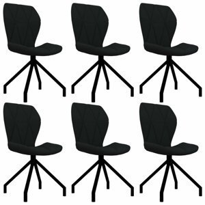 Jedálenská stolička 6 ks umelá koža Dekorhome Čierna