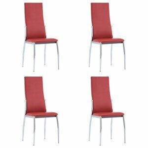 Jedálenská stolička 4 ks umelá koža Dekorhome Červená