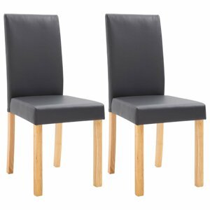 Jedálenská stolička 2 ks umelá koža / drevo Dekorhome Sivá